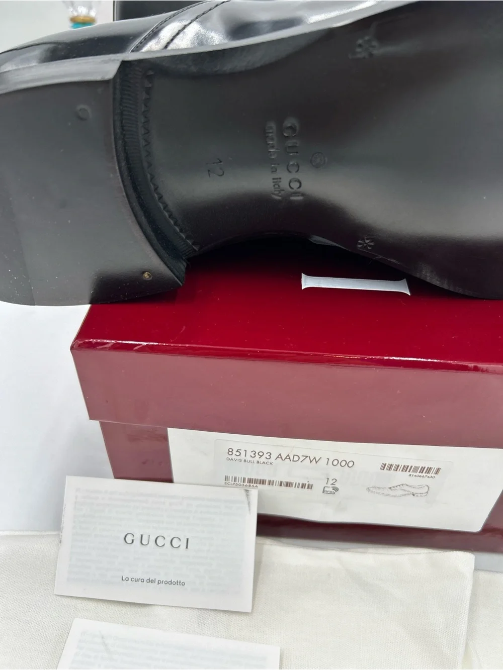 Men's Gucci Leather lace up dress shoes, size 12 fits 12.5 US made in Italy